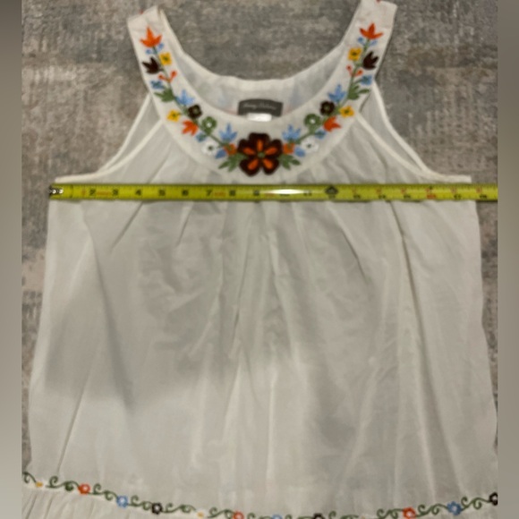 Tommy Bahama White Embroidered Cotton Floral Dress Beach Swim Cottagecore Sz Med - Picture 4 of 10
